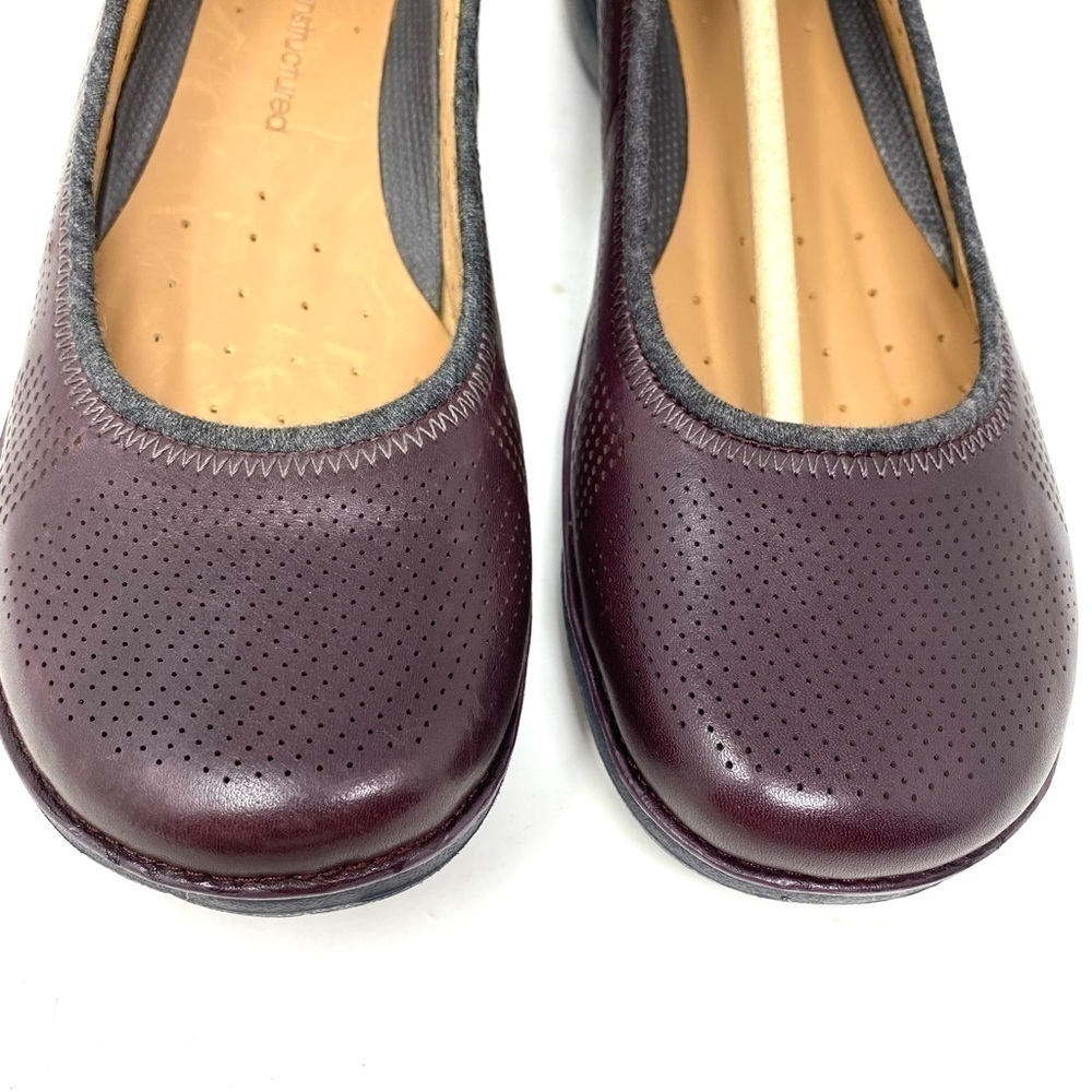 Clarks Un Elita Aubergine Leather comfort flats - Picture 4 of 9
